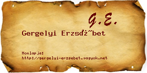 Gergelyi Erzsébet névjegykártya